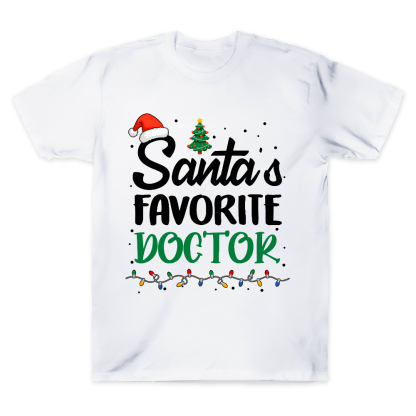 Santa’s Favorite Christmas Doctor Cotton Doctor T-shirt