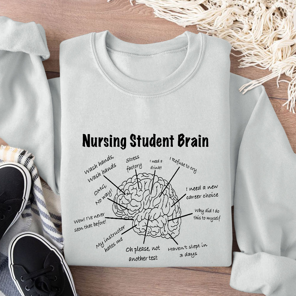 Nursing Student Brain Cotton Pullover Sweatshirt