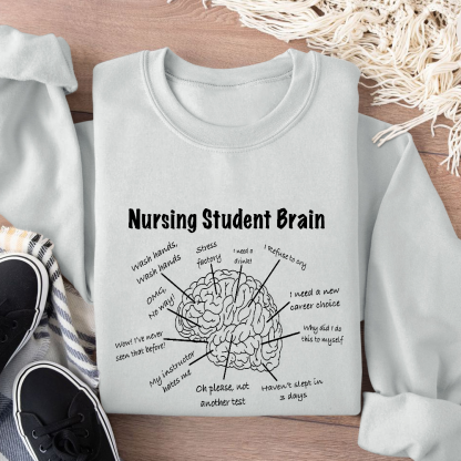 Nursing Student Brain Cotton Pullover Sweatshirt