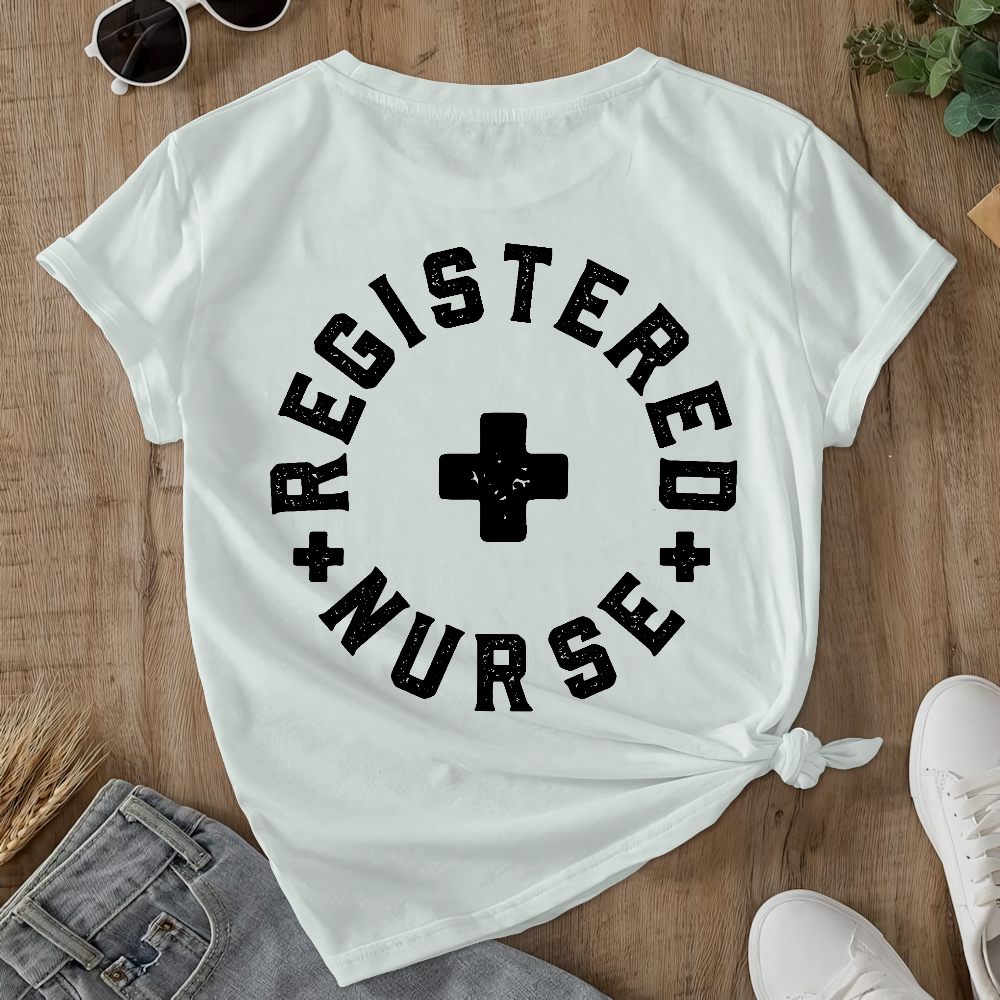 Registered Nurse Double-Sided Cotton Printed T-Shirt