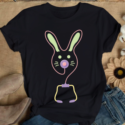 Easter Bunny Medical Tools For Nurse Or Doctor Cotton Nurse T-shirt
