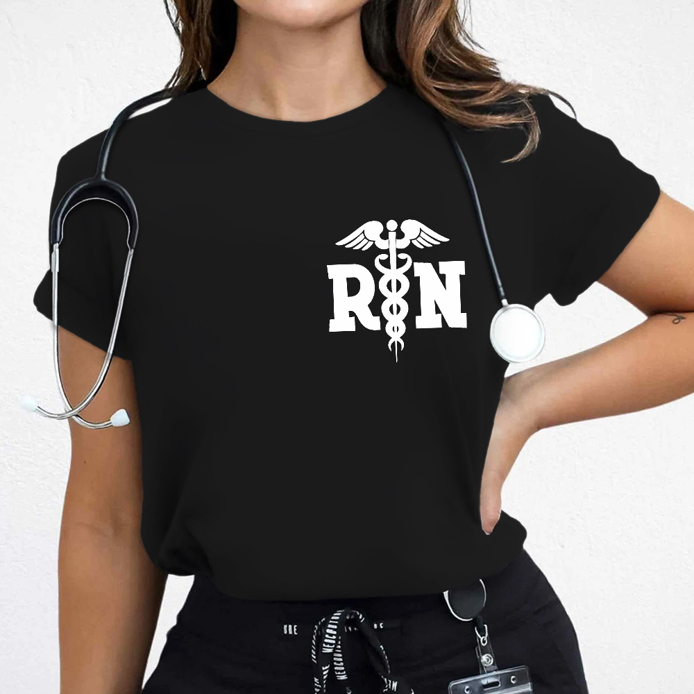 Custom Registered Nurse Cotton Nurse T-shirt