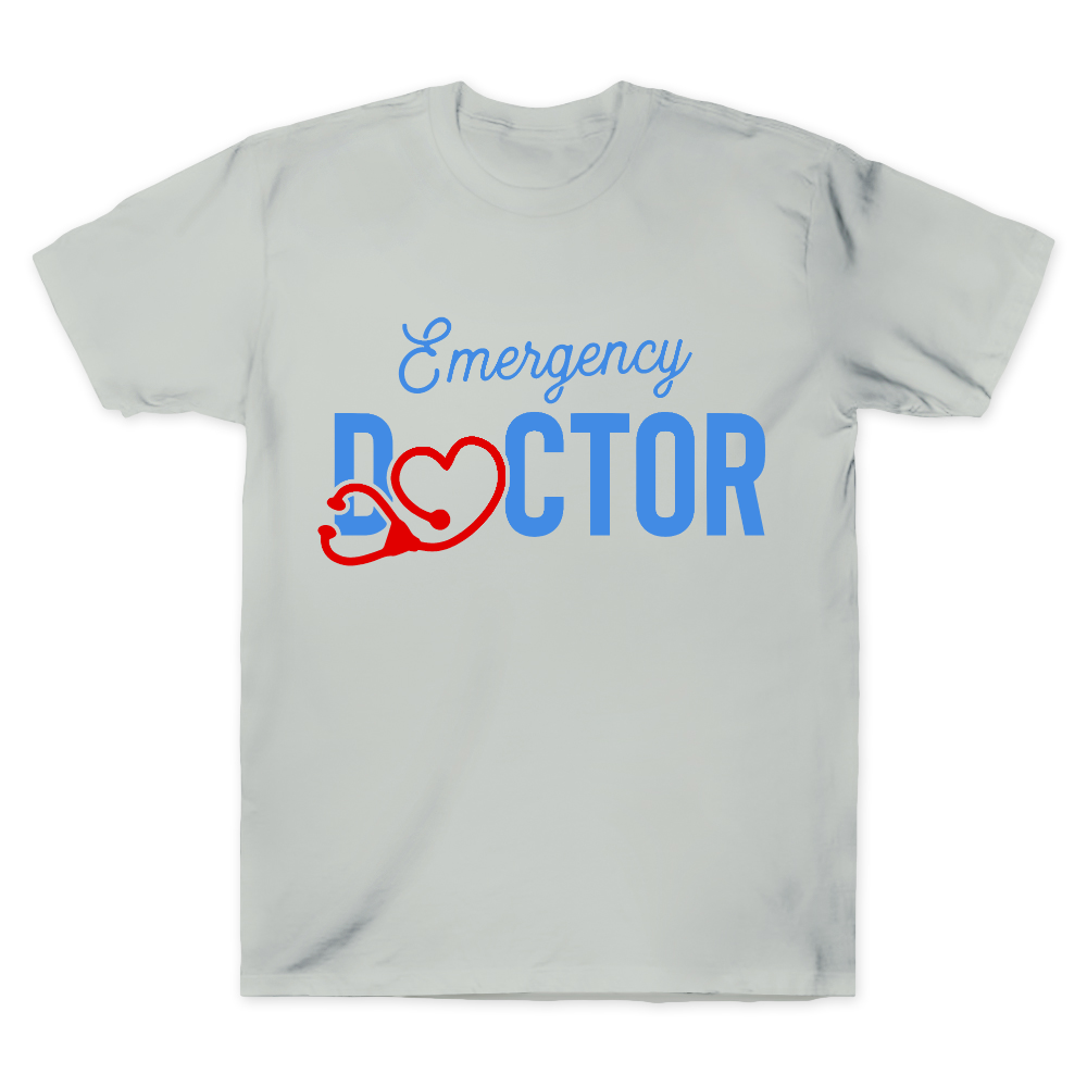 Emergency Doctor Stethoscope Heartbeat First Aid Cotton Doctor T-shirt