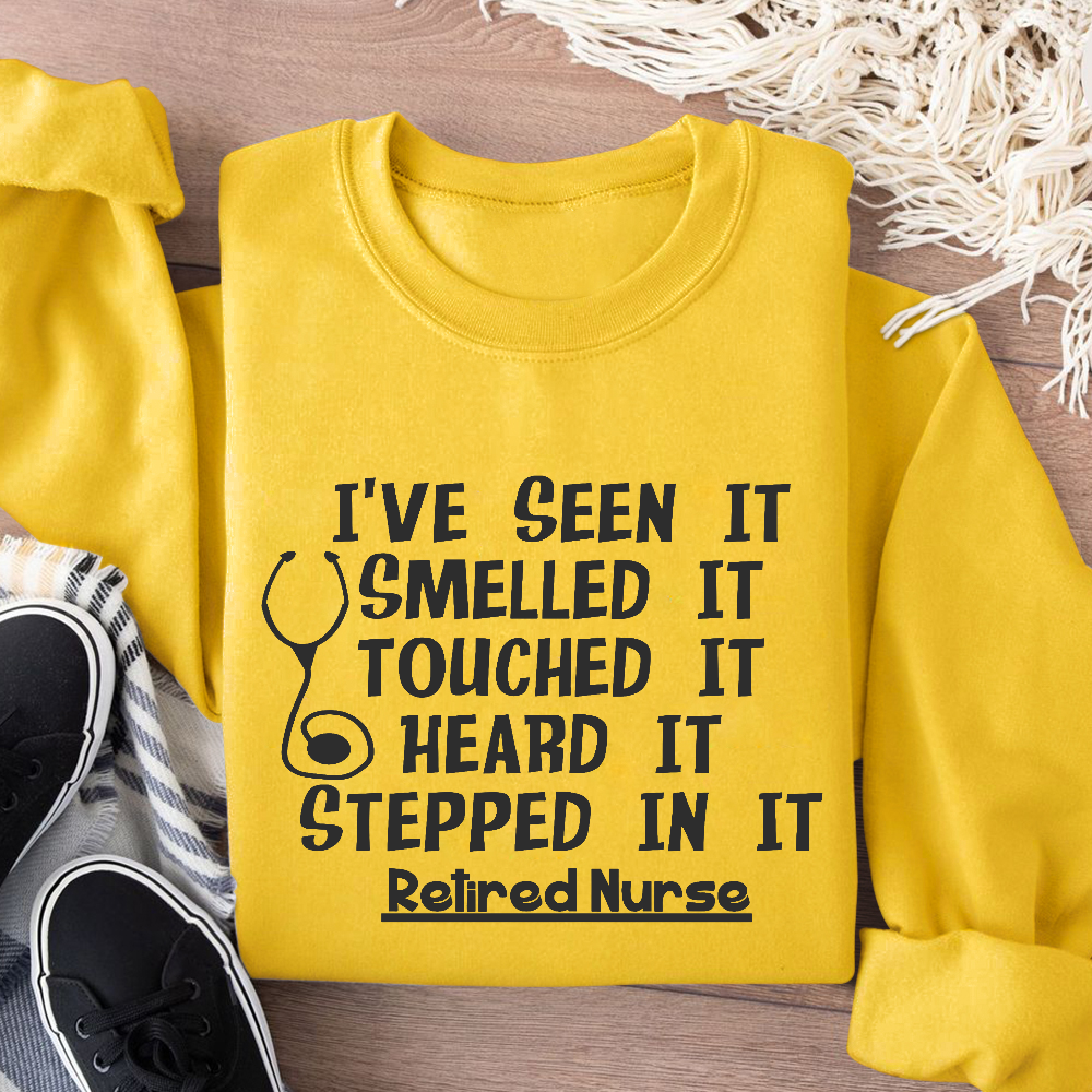 Funny Retired Nurse Quotes Cotton Pullover Sweatshirt