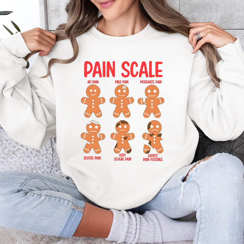 Pain Scale Cotton Pullover Sweatshirt