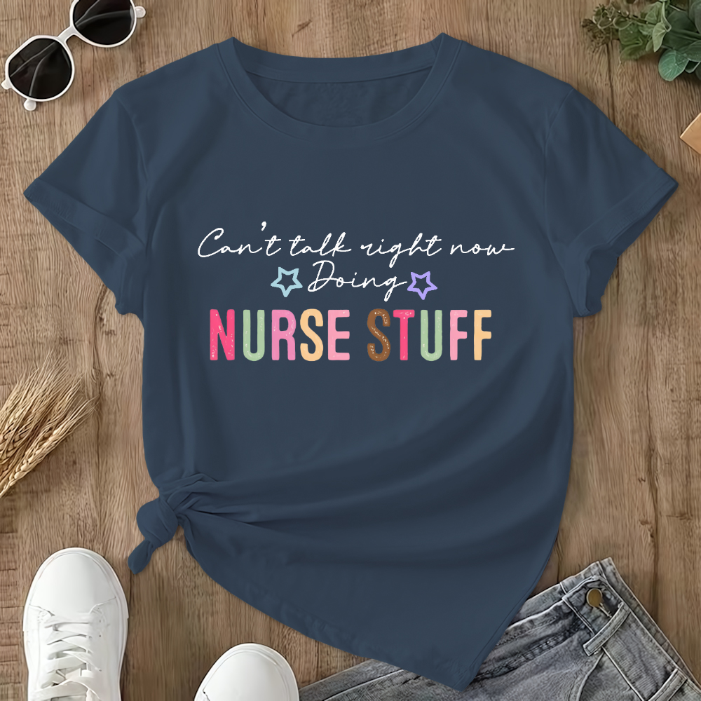 Can’t Talk Right Now Doing Double-Sided Cotton Printed T-Shirt