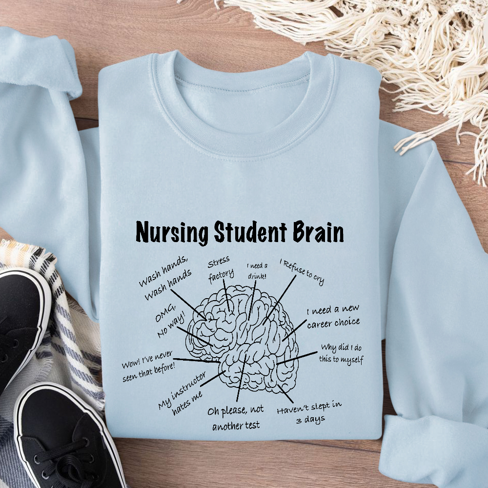 Nursing Student Brain Cotton Pullover Sweatshirt