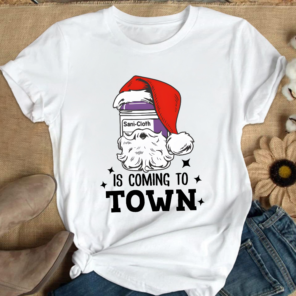 Funny Santa Nurse Medical Assistant Christmas Cotton Nurse T-shirt