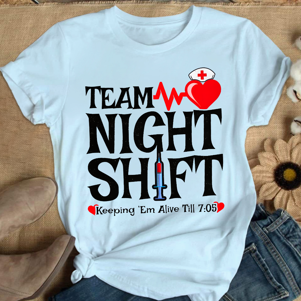 Team Night Shift Cotton Nurse T-shirt
