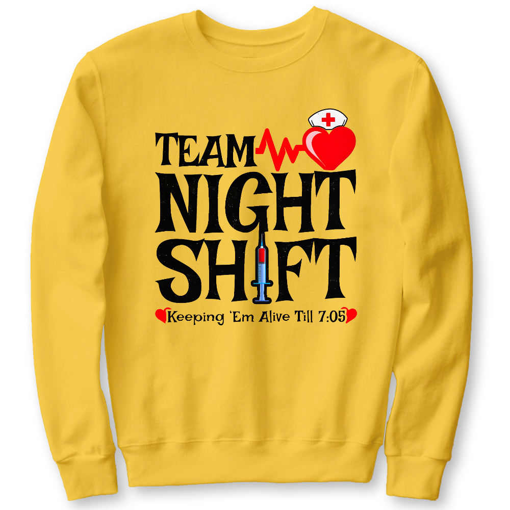 Team Night Shift Cotton Pullover Sweatshirt