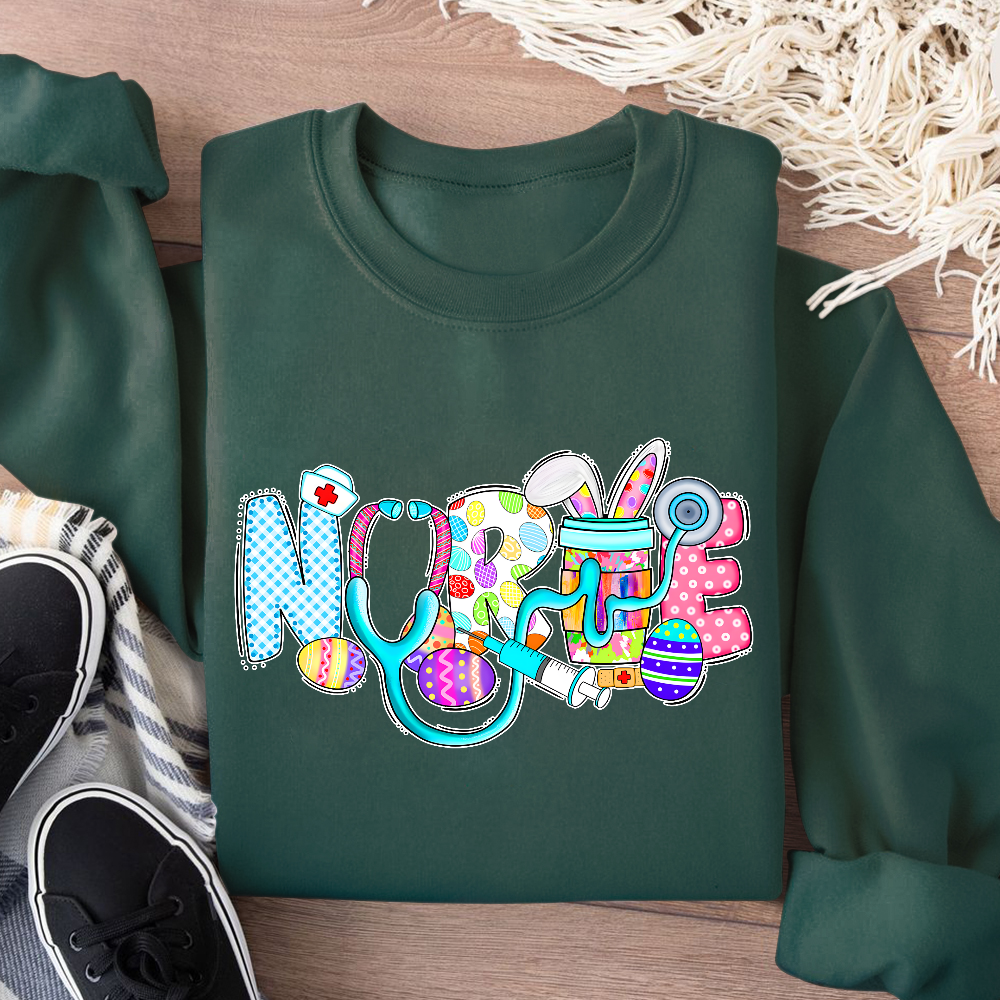 Easter Gnomes Cute Bunny Cotton Pullover Sweatshirt