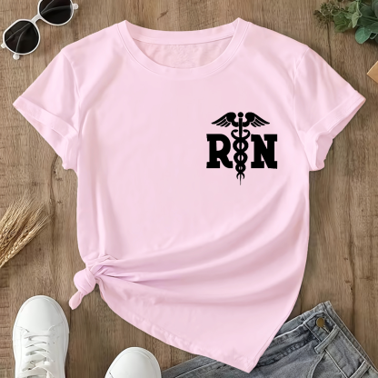 Registered Nurse Double-Sided Cotton Printed T-Shirt