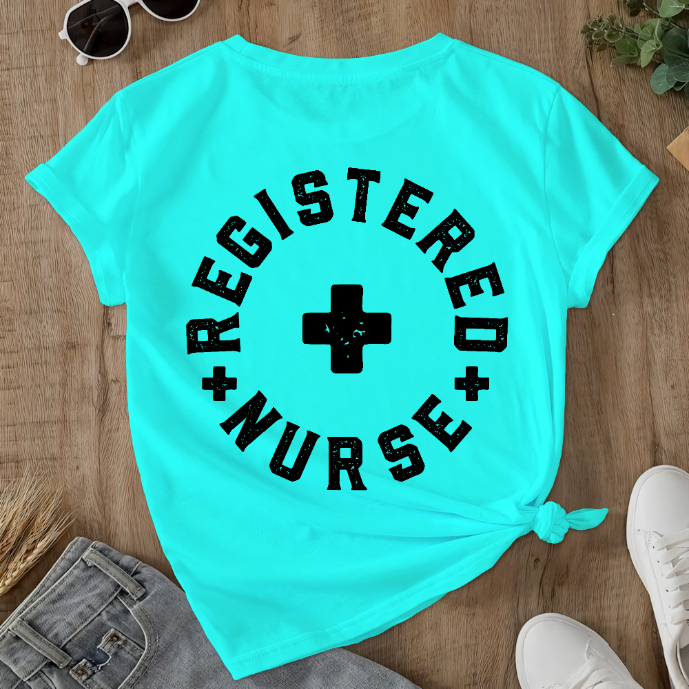 Registered Nurse Double-Sided Cotton Printed T-Shirt