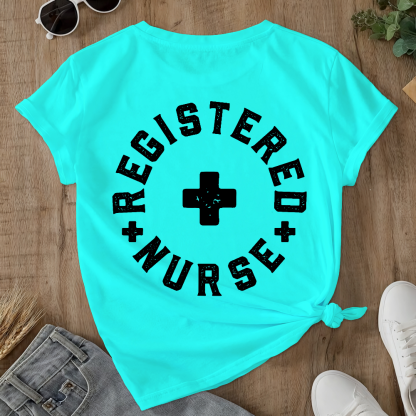 Registered Nurse Double-Sided Cotton Printed T-Shirt