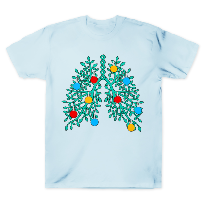 Lungs With Christmas Lights Respiratory Therapist Xmas Cotton Doctor T-shirt