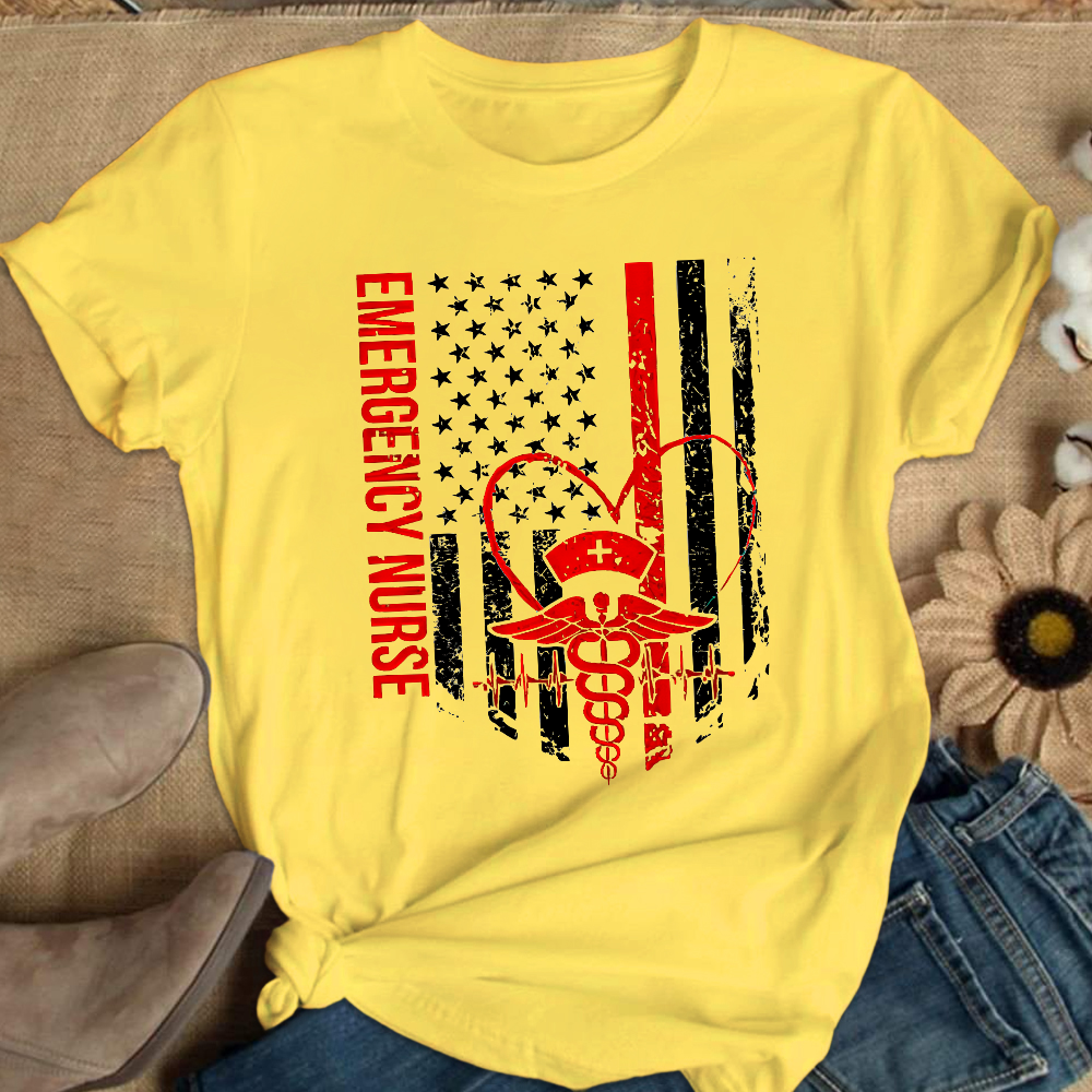 RN Nurse Flag Cotton Nurse T-shirt