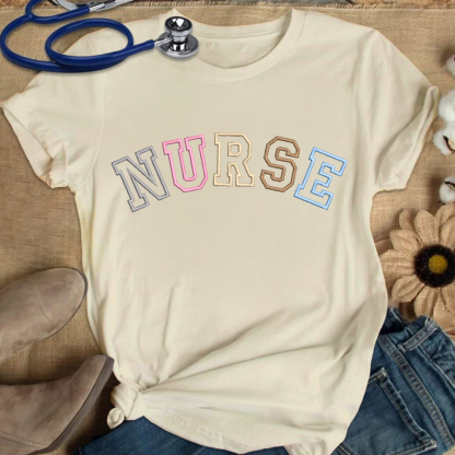 Embroidered Nurse Cotton Nurse T-shirt
