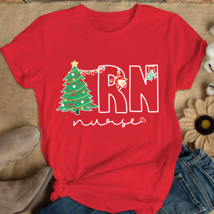 Christmas EN Nurse Cotton Nurse T-shirt