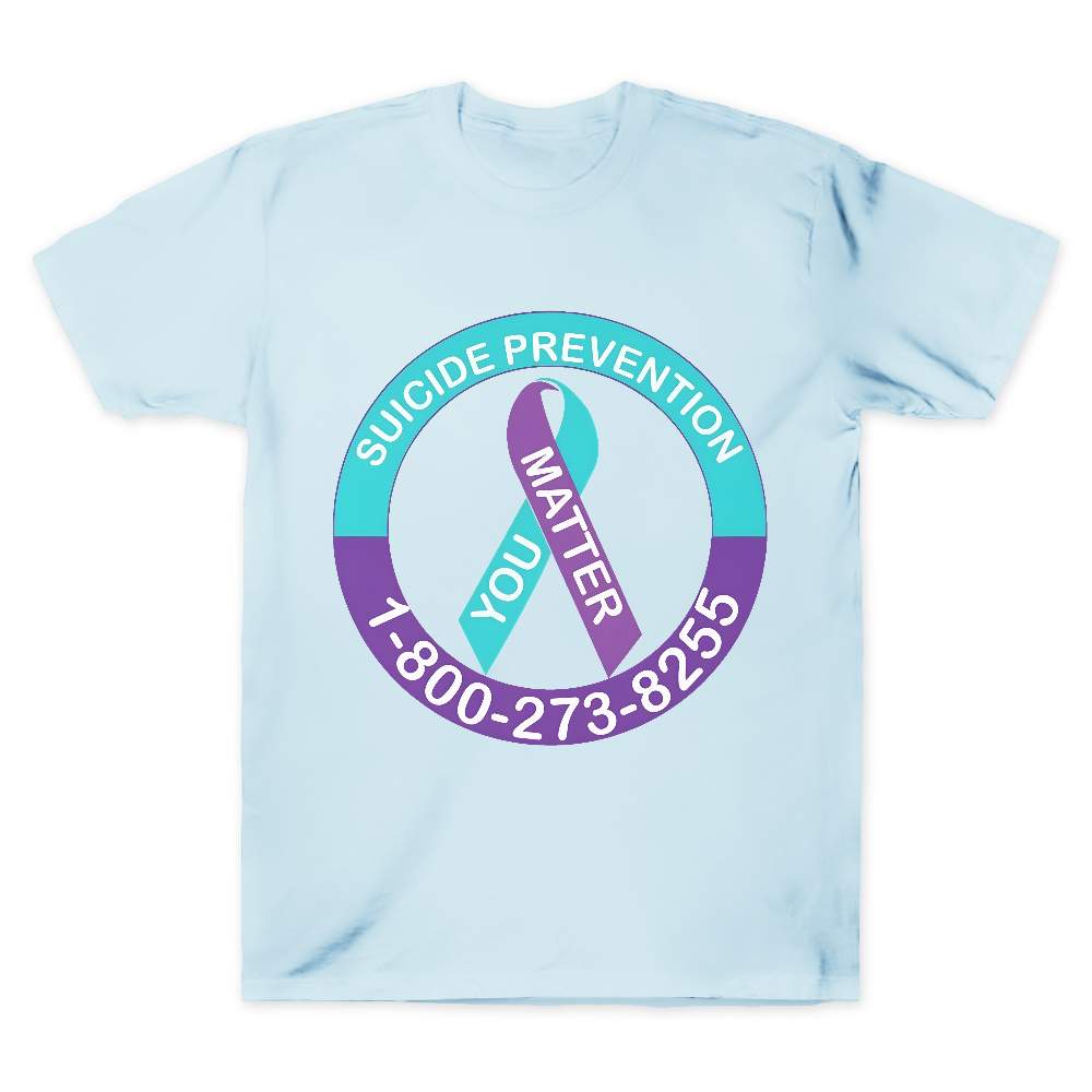 Suicide Awareness Ribbon Suicide Prevention hotline 1-800-273-8255 Cotton Doctor T-shirt