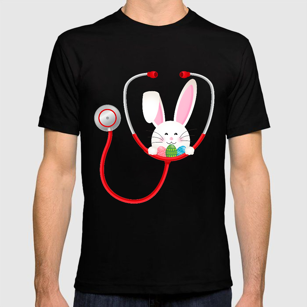 Easter Bunny Stethoscope Cotton Doctor T-shirt