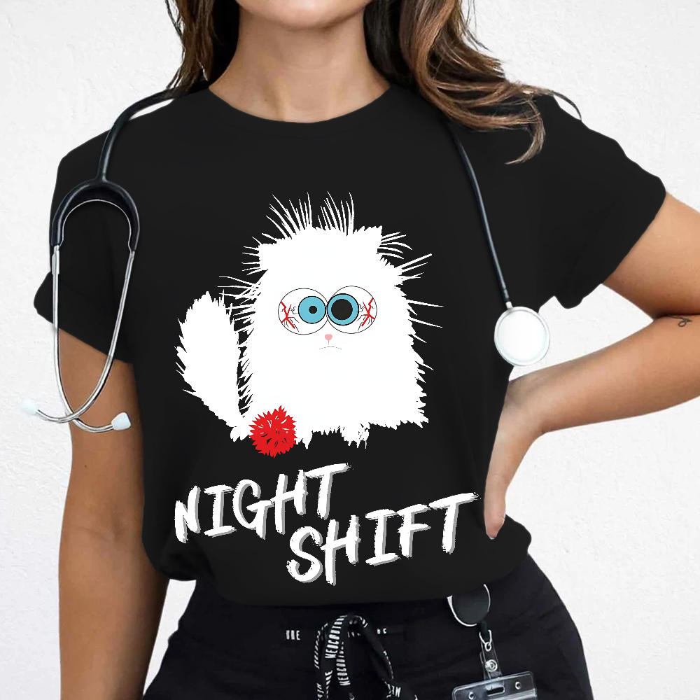 Night Shift Is Tough Cotton Nurse T-shirt