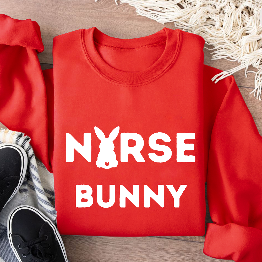 Nurse Bunny Cotton Pullover Sweatshirt