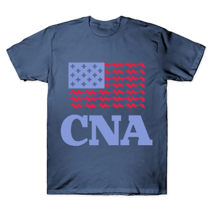 CNA USA Flag July 4th Cotton Doctor T-shirt