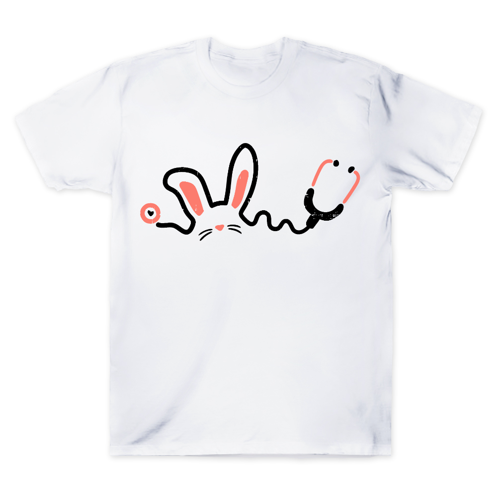 Easter Bunny Stethoscope Cotton Doctor T-shirt