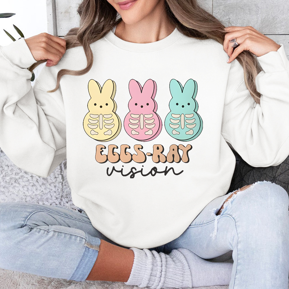 Eggs Ray Vision Radiology Cotton Pullover Sweatshirt