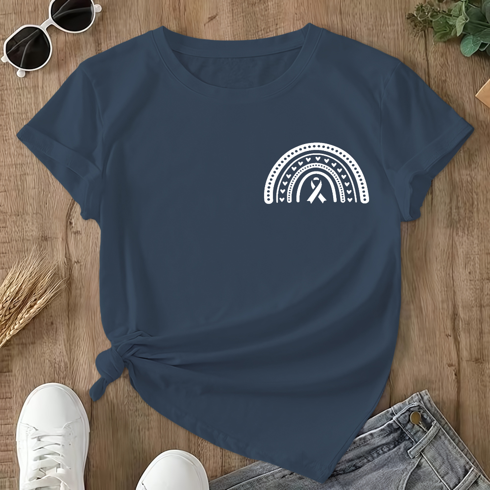 In March We Wear Blue Double-Sided Cotton Printed T-Shirt