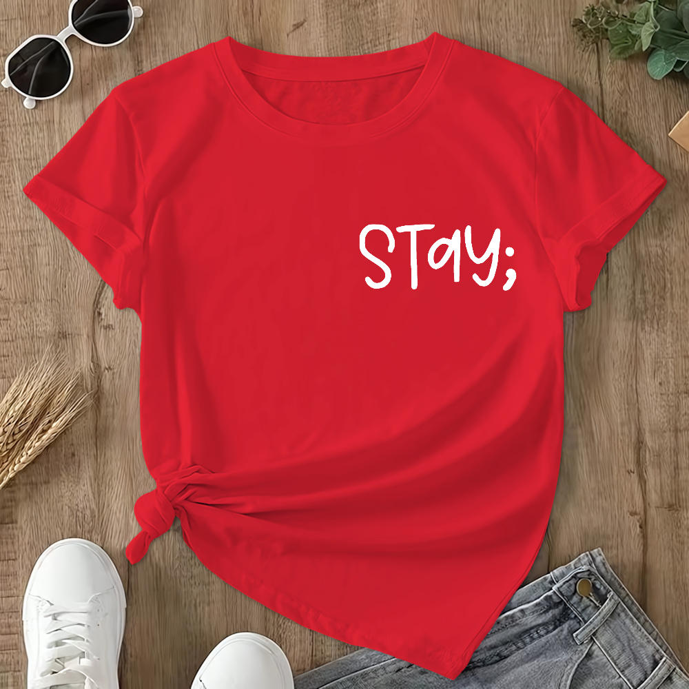 Stay The World Is Better With You In It Suicide Awareness Double-Sided Cotton Printed T-Shirt