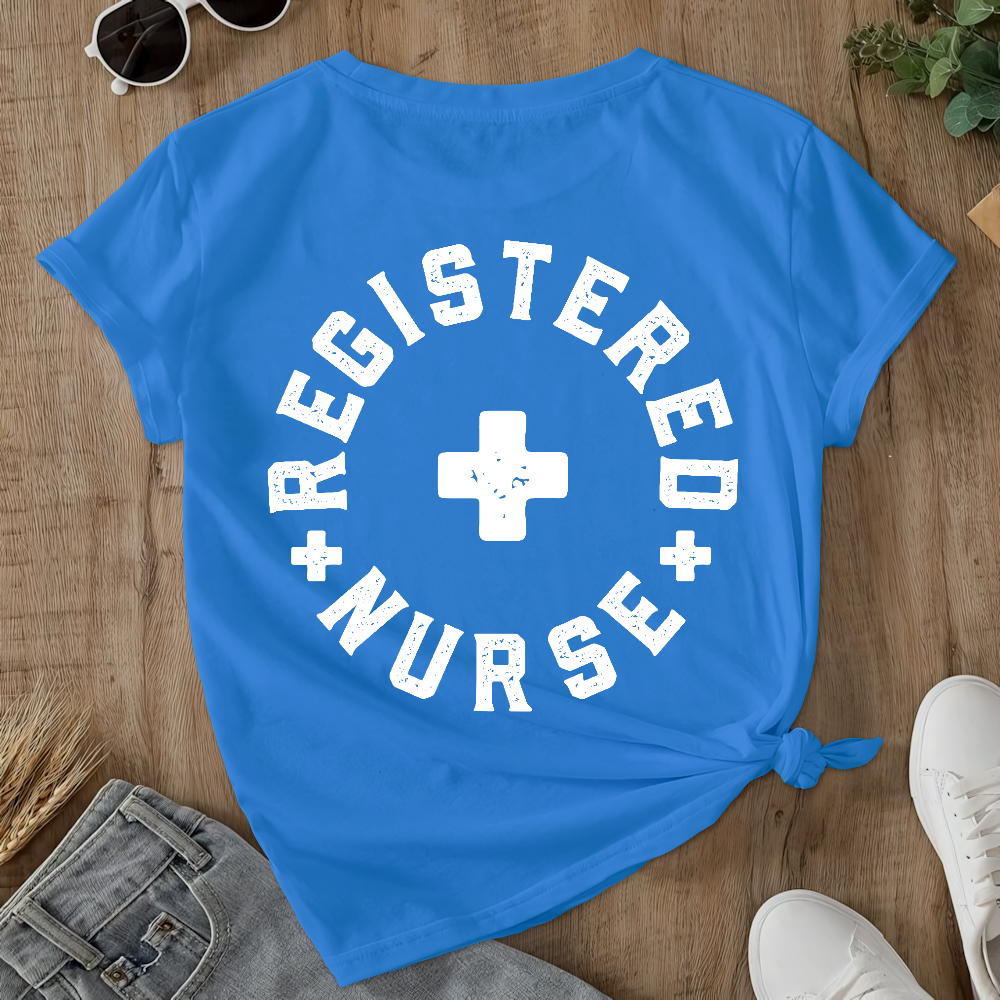 Registered Nurse Double-Sided Cotton Printed T-Shirt