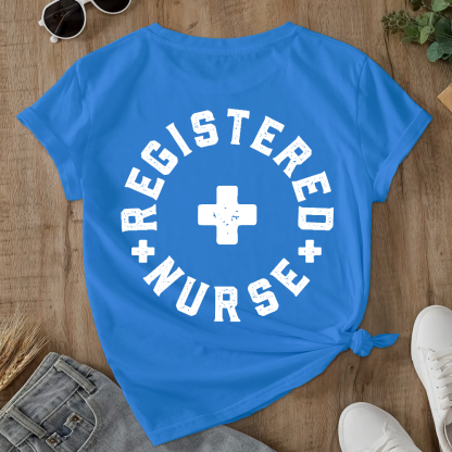 Registered Nurse Double-Sided Cotton Printed T-Shirt