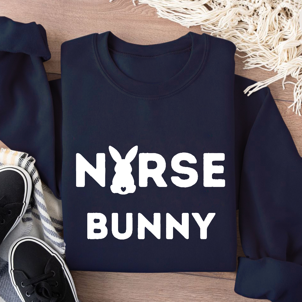 Nurse Bunny Cotton Pullover Sweatshirt