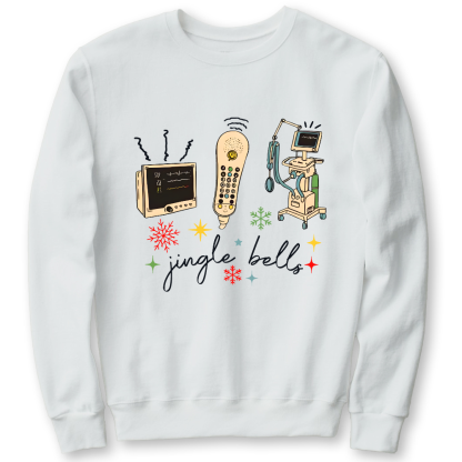 Jingle Bells ICU Nurse Xmas Cotton Pullover Sweatshirt