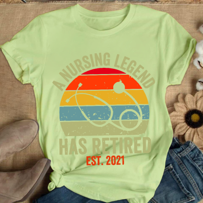 Personalized A Nursing Legend Has Retired Cotton Nurse T-shirt