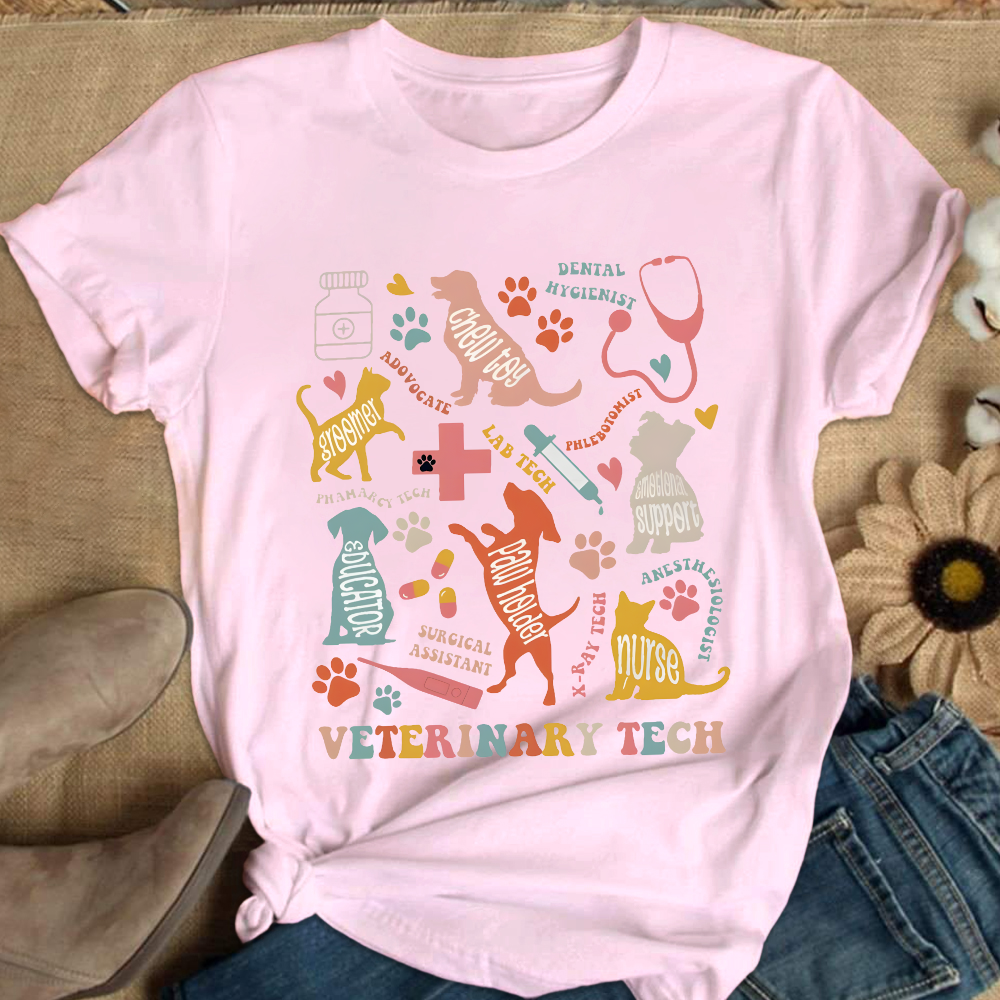 Eterinary Technician Cotton Nurse T-shirt