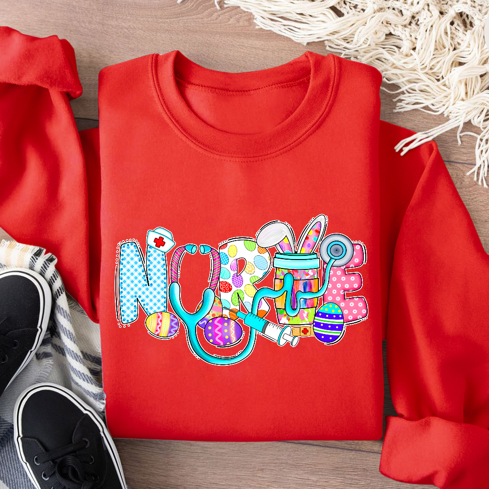 Easter Gnomes Cute Bunny Cotton Pullover Sweatshirt