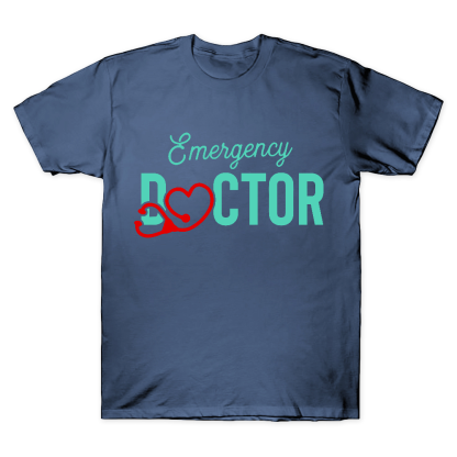 Emergency Doctor Stethoscope Heartbeat First Aid Cotton Doctor T-shirt