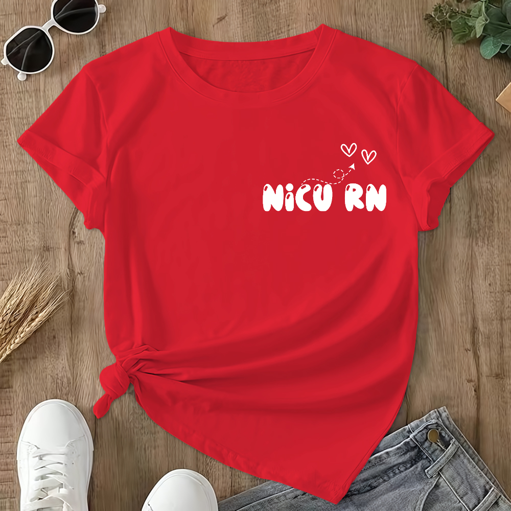 Nicu Nurse Sayings Double-Sided Cotton Printed T-Shirt