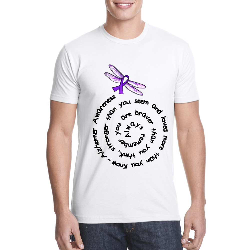 Alzheimers Awareness Memories Matter Brain Flowers Cotton Doctor T-shirt