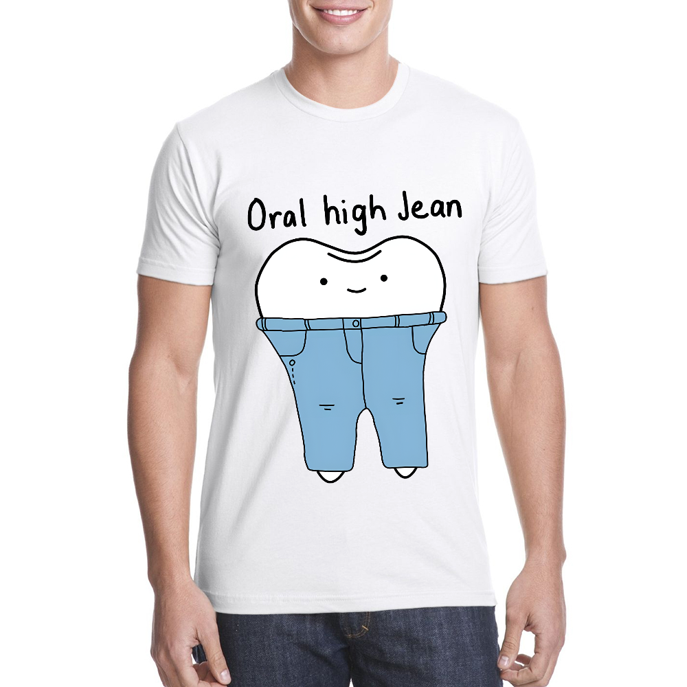 Teeth High Cut Jeans Cotton Doctor T-shirt