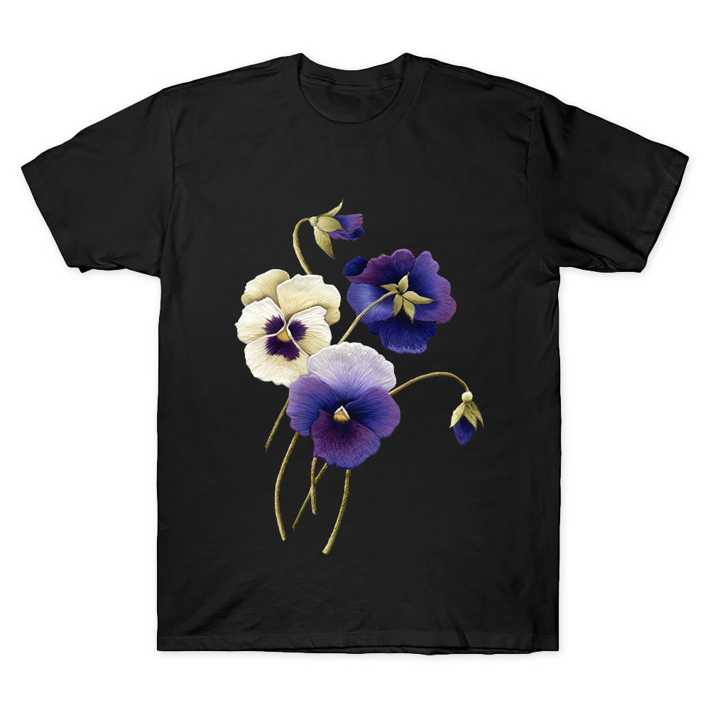 Alzheimer's Awareness Purple Floral Print Cotton Doctor T-shirt
