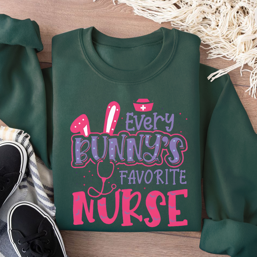 Every Bunny's Favorite Nurse Cotton Pullover Sweatshirt