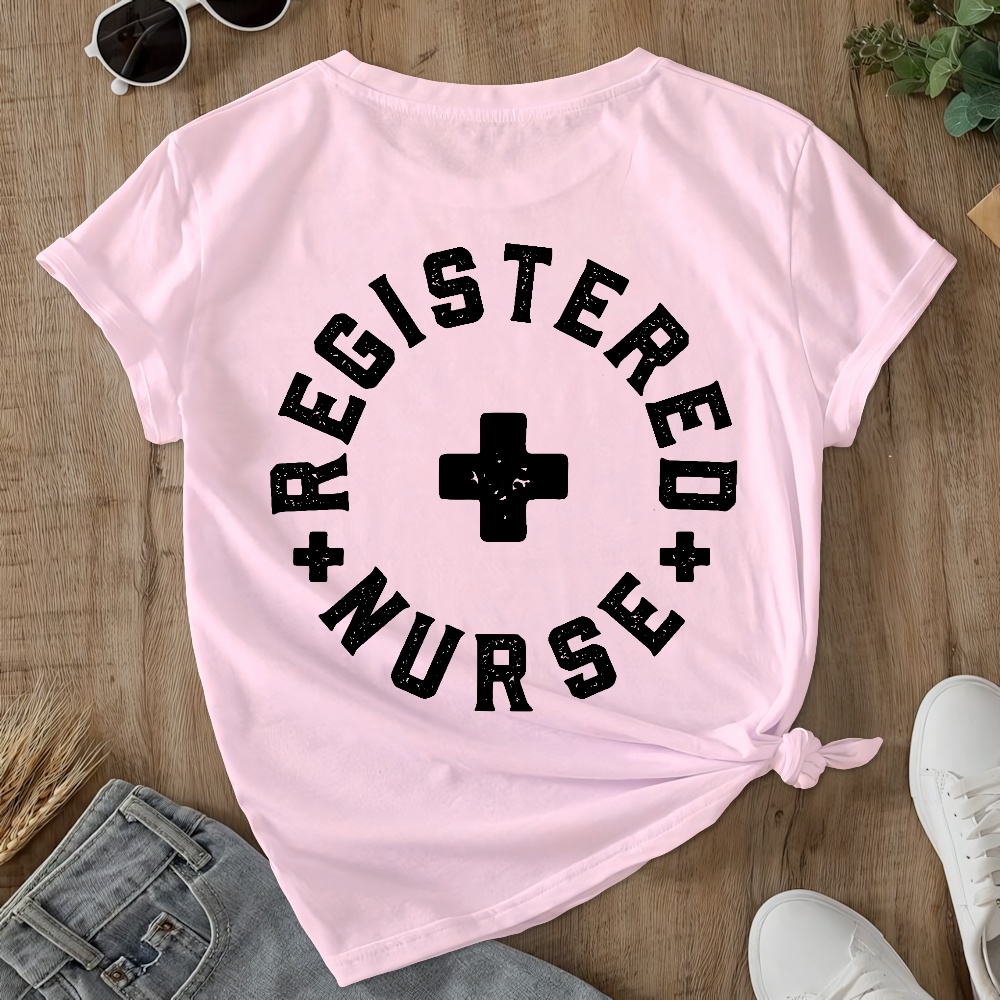 Registered Nurse Double-Sided Cotton Printed T-Shirt