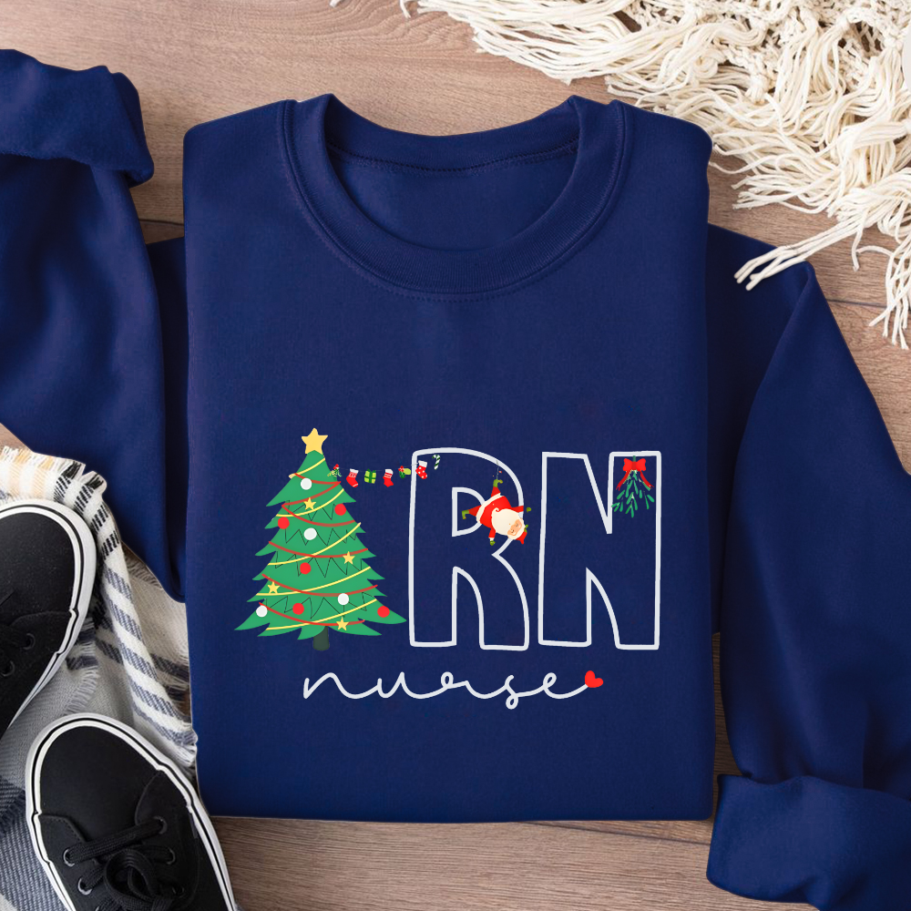 Christmas EN Nurse Cotton Pullover Sweatshirt