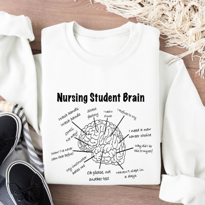 Nursing Student Brain Cotton Pullover Sweatshirt