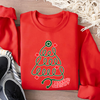 Merry Christmas Nurse Cotton Pullover Sweatshirt