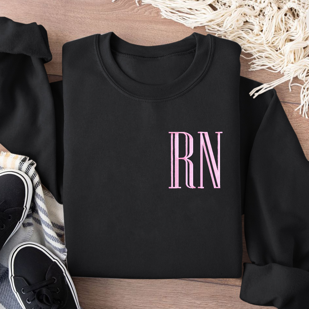 Personalized Nurses Day Gifts for Registered Nurses Embroidered Crew Neck Sweatshirt