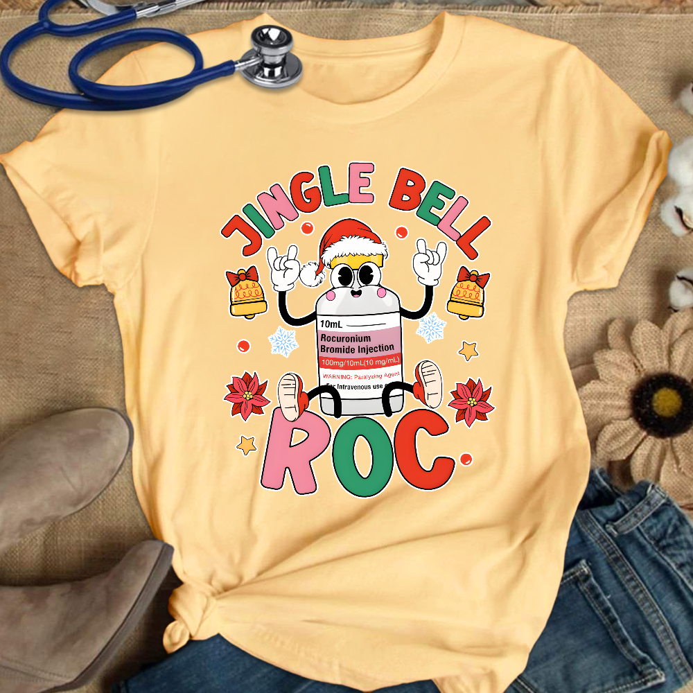 Jingle Bell Roc Funny Cotton Nurse T-shirt